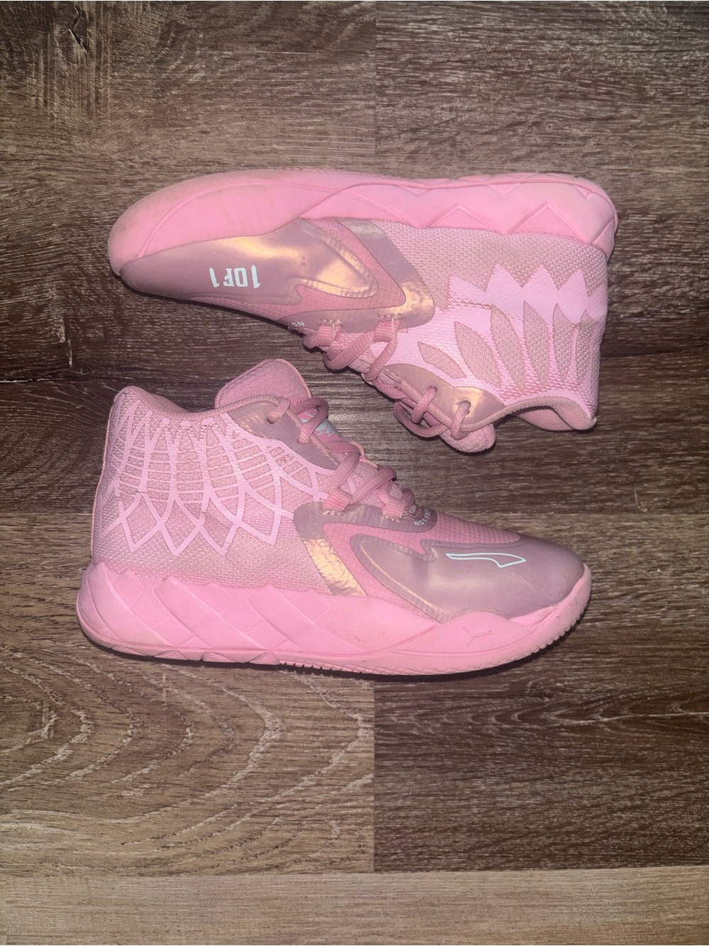 Puma Pink High-Top Kids Athletic Sneakers